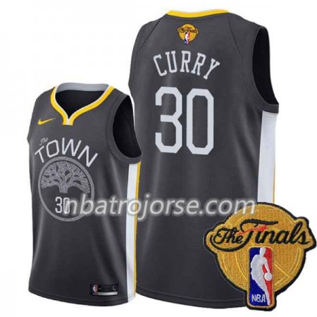 Män Golden State Warriors Tröja Stephen Curry 30 Black Town 2018 NBA Finals Nike Swingman